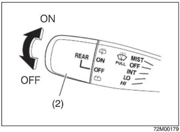 ON OFF (2) REAR ON OFF PULL MIST OFF INT LO HI 72M00179