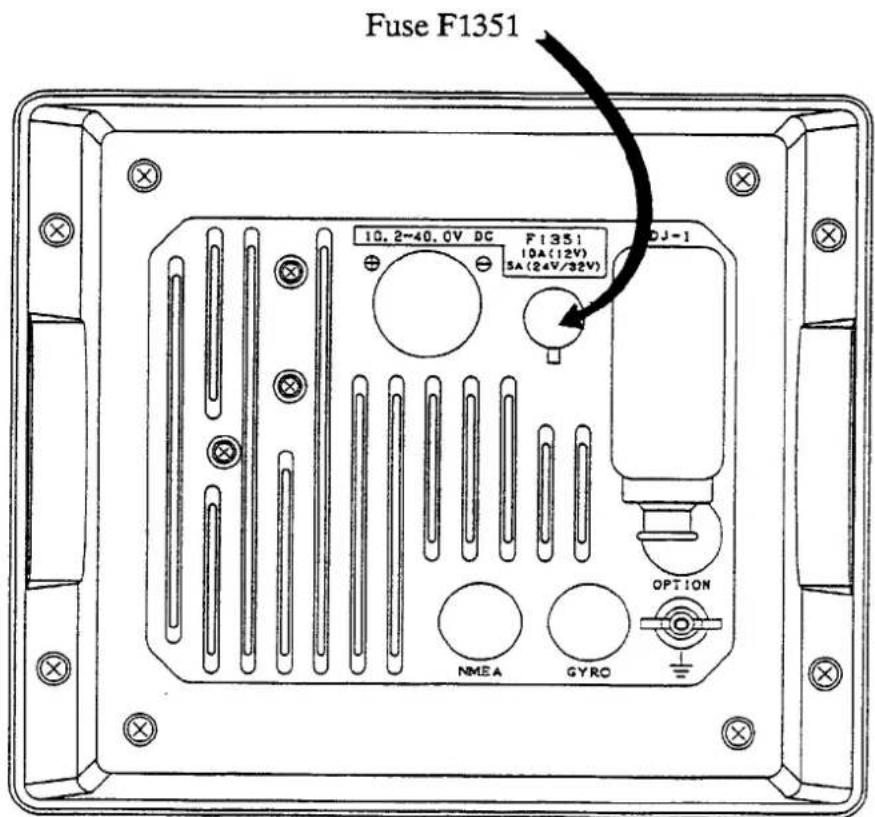 Fuse F1351 10.2~40.0V DC F1351 10A(12V) 5A(24V/32V) DJ-1 OPTION NMEA GYRO