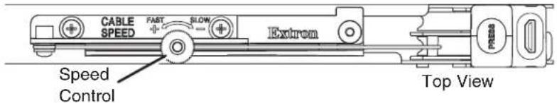 CABLE SPEED FAST SLOW Extron Speed Control Top View