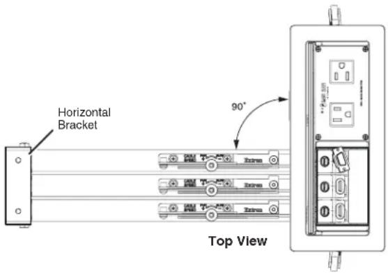 Horizontal Bracket 90° Top View