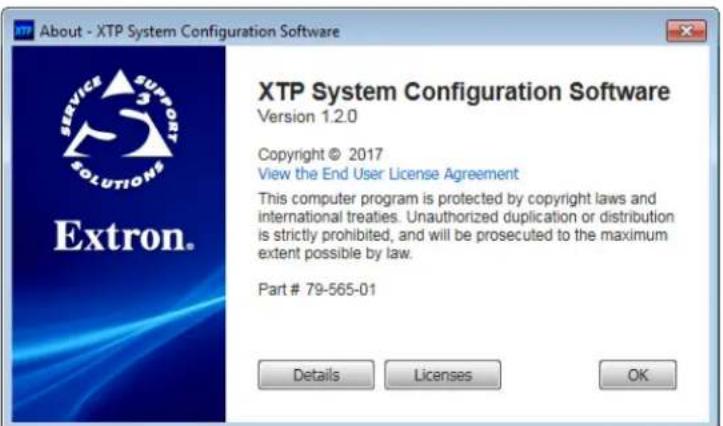 About - XTP System Configuration Software XTP System Configuration Software Version 1.2.0 Copyright © 2017 View the End User License Agreement This computer program is protected by copyright laws and international treaties. Unauthorized duplication or distribution is strictly prohibited, and will be…