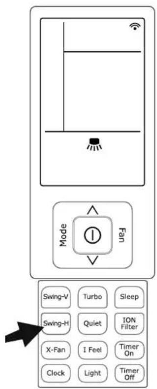 Mode Fan Swing-V Turbo Sleep Swing-H Quiet ION Filter X-Fan I Feel Timer On Clock Light Timer Off