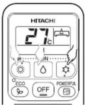 HITACHI 27°C E ECON ECO OFF POWERFUL