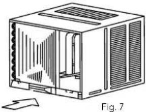 Technical line drawing of a computer case with ventilation grilles and ventilation ducts (no text or symbols)