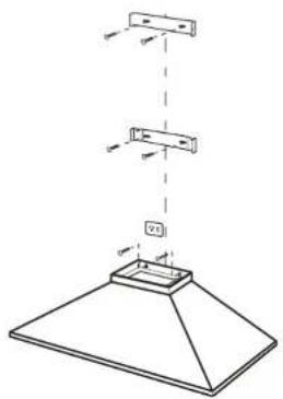 Technical diagram showing a conical structure with labeled components and directional arrows indicating assembly or alignment.