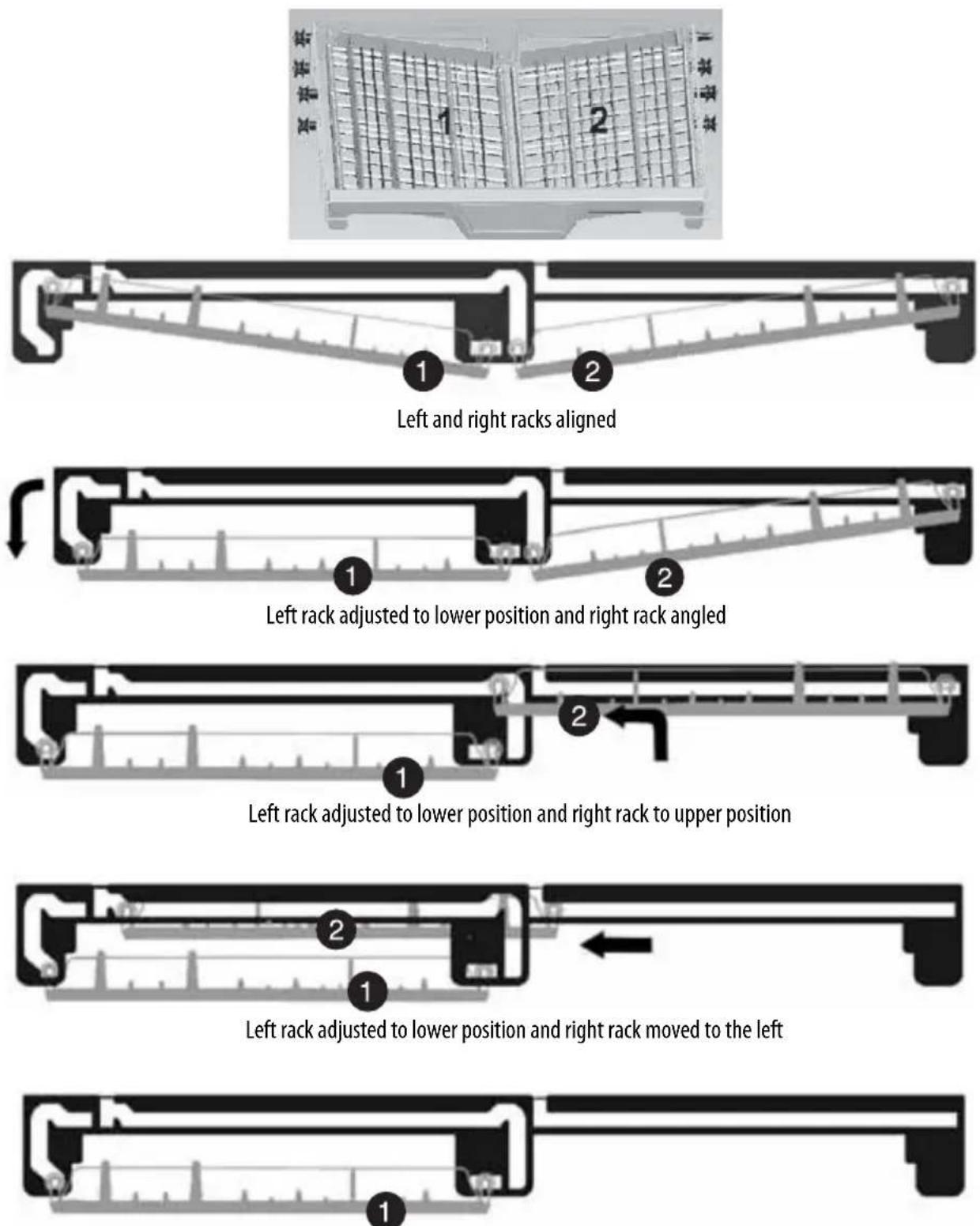 INSIGNIA NS-DWH2SS8 - Adjusting the top rack - 1