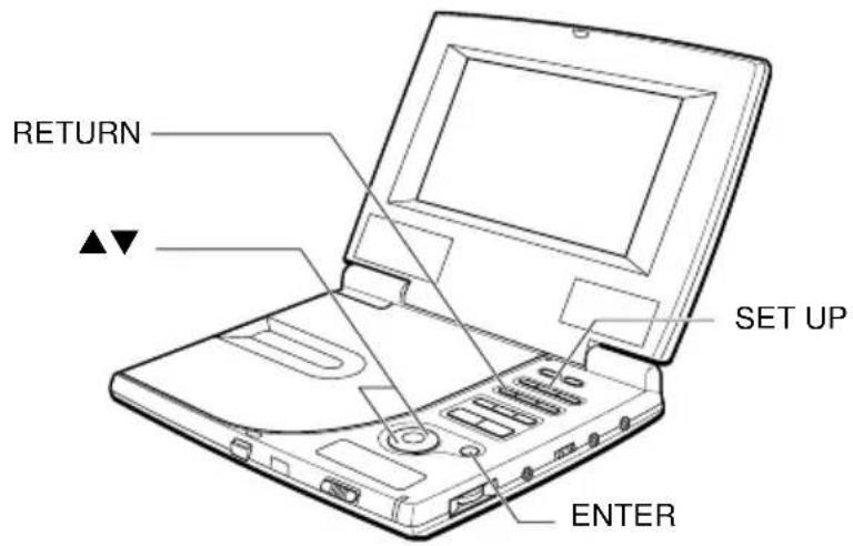 RETURN ▲▼ SET UP ENTER