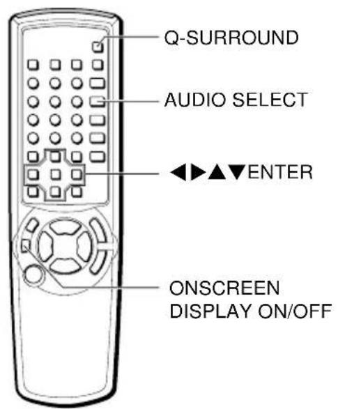 Q-SURROUND AUDIO SELECT ENTER ONSCREEN DISPLAY ON/OFF