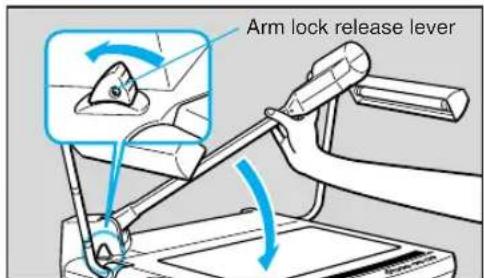 Arm lock release lever