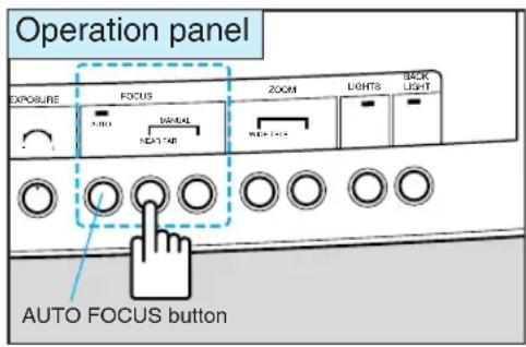 Operation panel EXPOSURE FOCUS ZOOM LIGHTS BACK LIGHT AUTO NDA1748 WIDE 1000 AUTO FOCUS button