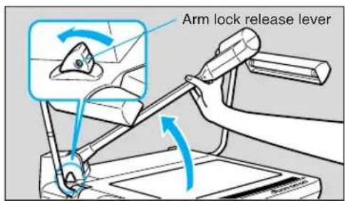 Arm lock release lever