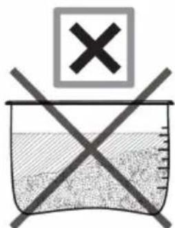 Warning symbol with crossed cross and 'X' indicating incorrect use of a chemical substance