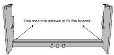 Use machine screws to fix the boards.