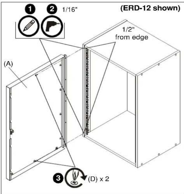 (ERD-12 shown) 1/16" 1/2" from edge (A) (D) x 2 3