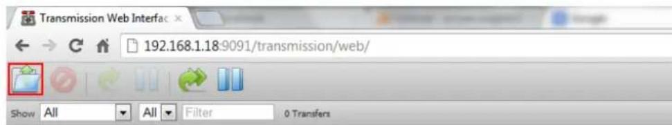 Transmission Web Interfac 192.168.1.18:9091/transmission/web/ Show All All Filter 0 Transfers