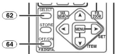 62 SELECT VAR SEARCH P.B ZOOM STORE MENU SET OFF/ON ITEM P.B.DIGITAL 64