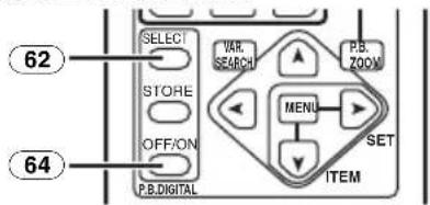 62 SELECT VAR. SEARCH P.B. ZOOM STORE MENU SET OFF/ON ITEM 64 P.B.DIGITAL