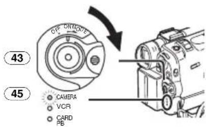 OFF ON/OFF 43 CAMERA VCR CARD PB 45