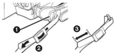 Technical diagram showing three labeled mechanical components with directional arrows indicating motion or movement.
