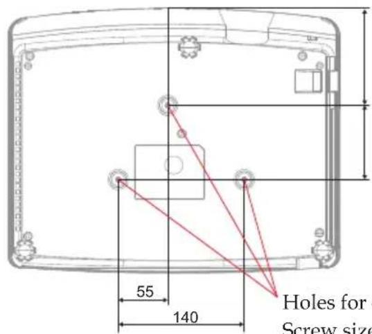 55 140 Holes for Screw size
