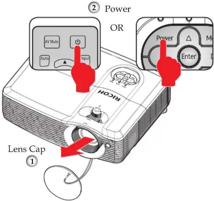 Power OR AV Mute Input Lens Cap 1 2
