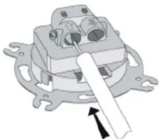 Mechanical component diagram showing a housing with mounting flanges and a central shaft (no text or symbols)