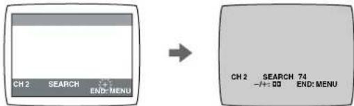 CH 2 SEARCH + + END: MENU → CH 2 SEARCH 74 -/+ :00 END: MENU