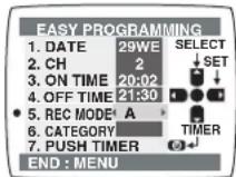 PANASONIC NV-HV62GH - To Activate the Rec Mode Auto Change Function: - 1