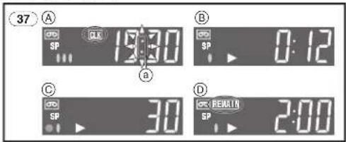 37 A 19:00 B 0:12 C 30 D REMAIN SP 2:00
