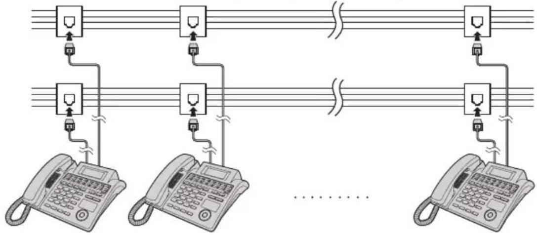 PANASONIC KX-TS4100B - Connecting the units to individual two-line telephone jacks - 2