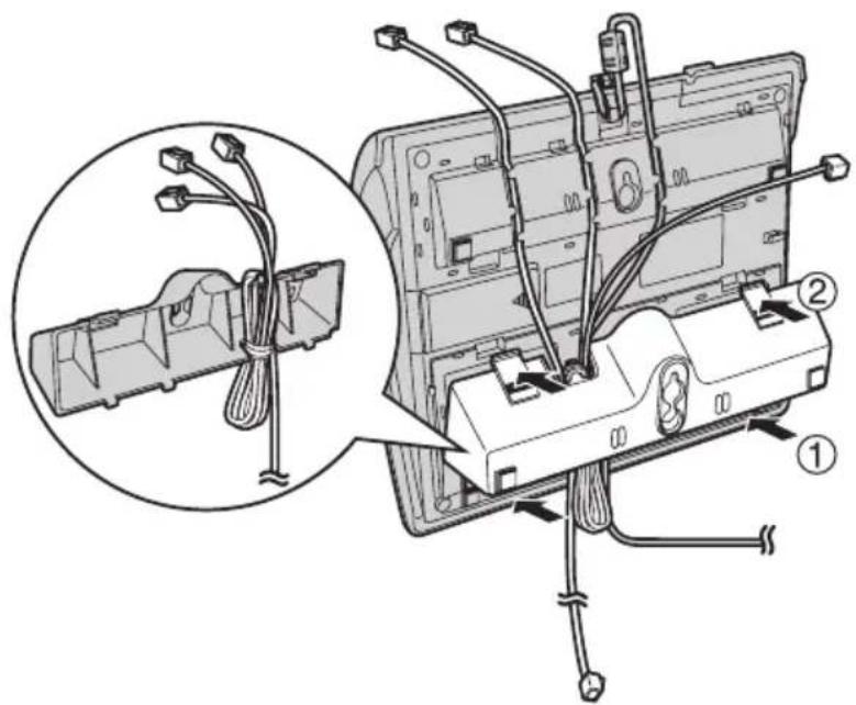 Technical diagram showing cable installation components with numbered annotations for assembly or repair instructions