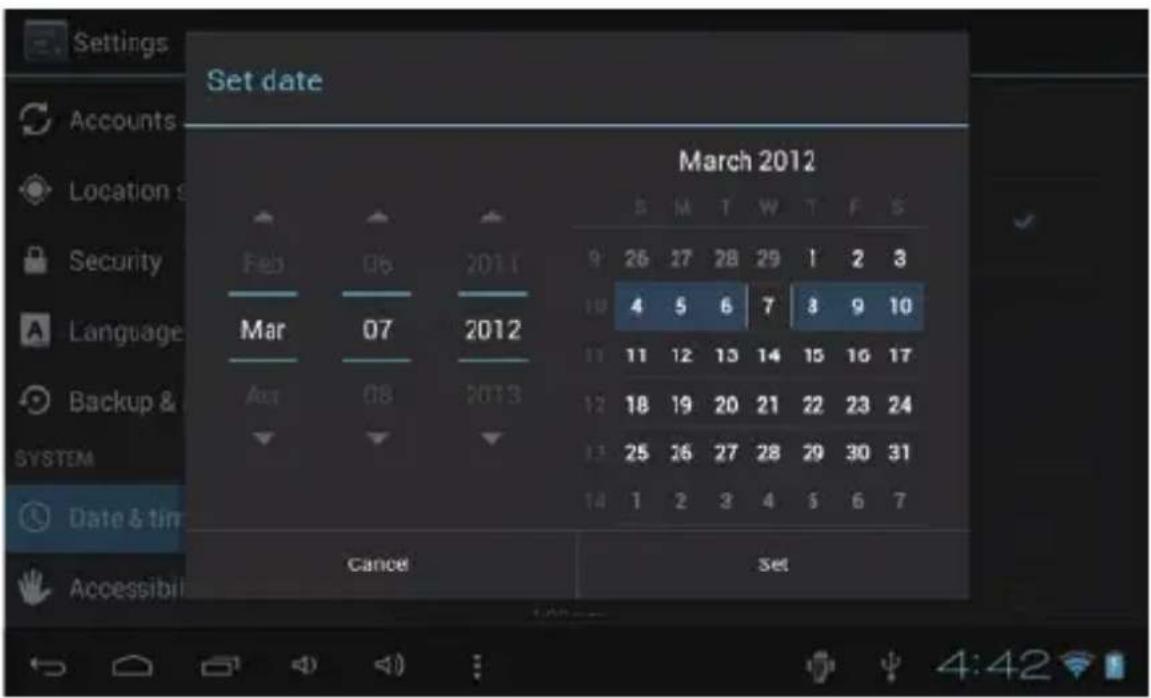 Set date March 2012 S M T W T F S 9 26 17 28 29 1 2 3 10 4 5 6 7 8 9 10 11 11 12 13 14 15 16 17 12 18 19 20 21 22 23 24 13 25 16 27 28 29 30 31 14 1 2 3 4 5 6 7 Date & tim Cancel Set