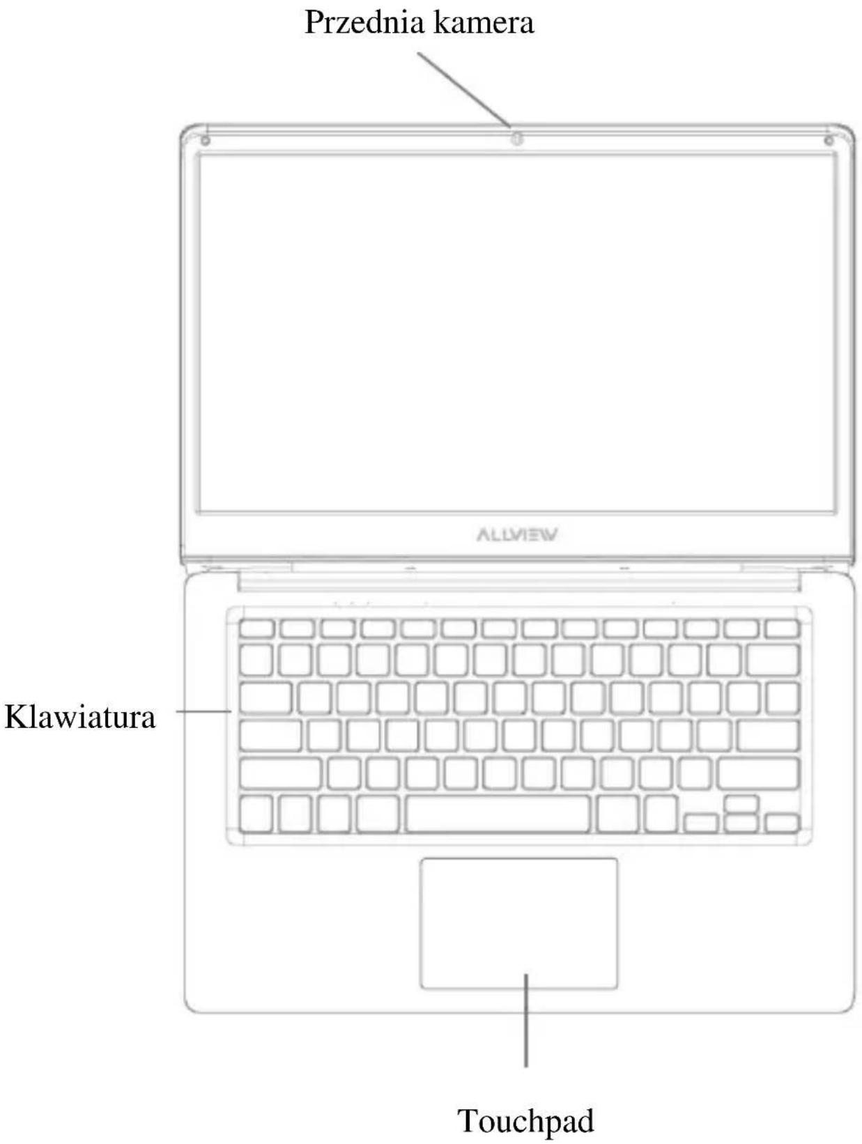 Przednia kamera Klawiatura Touchpad
