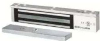 Exterior view of a rectangular electronic device with a black and gray internal stripe, mounted on a silver base (no visible text or symbols)