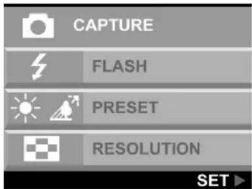CAPTURE FLASH PRESET RESOLUTION SET