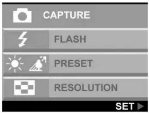 CAPTURE FLASH PRESET RESOLUTION SET ▶