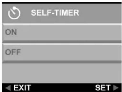 SELF-TIMER ON OFF EXIT SET