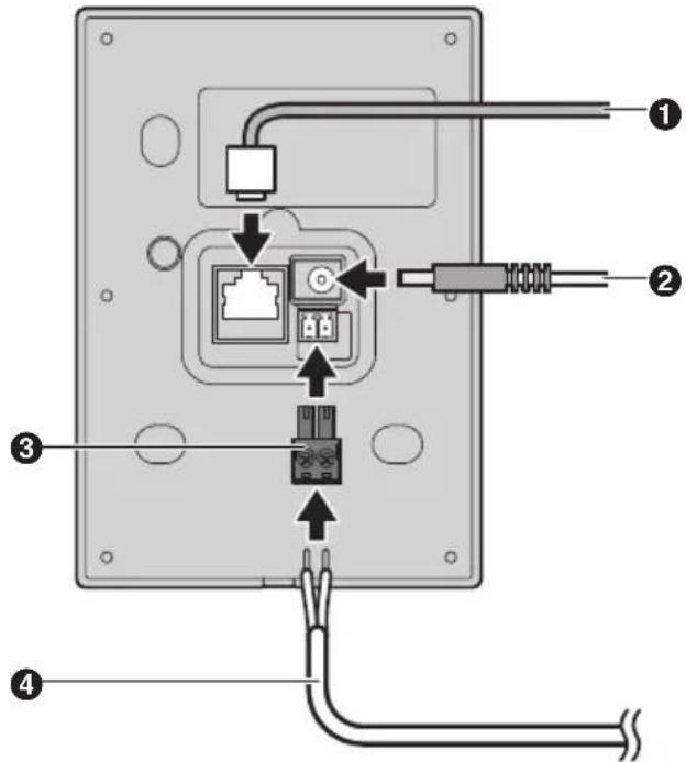 Diagram of an electrical connector with labeled parts including socket, connectors, and cable connections