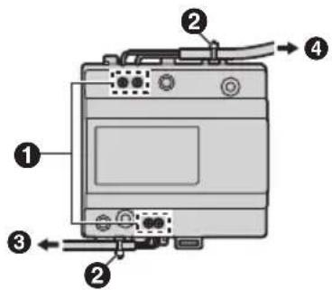 Diagram of a device with numbered components and labeled parts, likely for assembly or maintenance instructions.