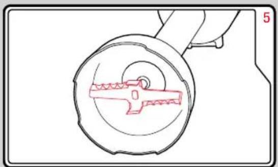 Technical diagram of a mechanical component with concentric circles and a central slot (no text or symbols)