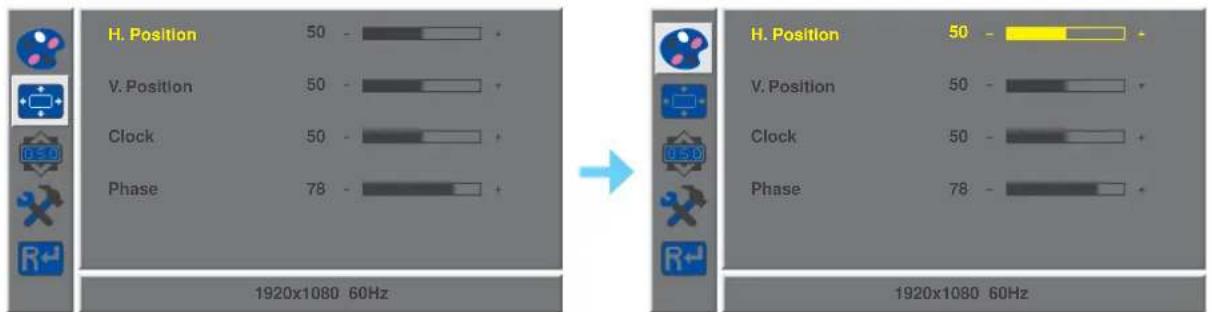 H. Position 50 - V. Position 50 - Clock 50 - Phase 78 - 1920x1080 60Hz H. Position 50 - V. Position 50 - Clock 50 - Phase 78 - + 1920x1080 60Hz
