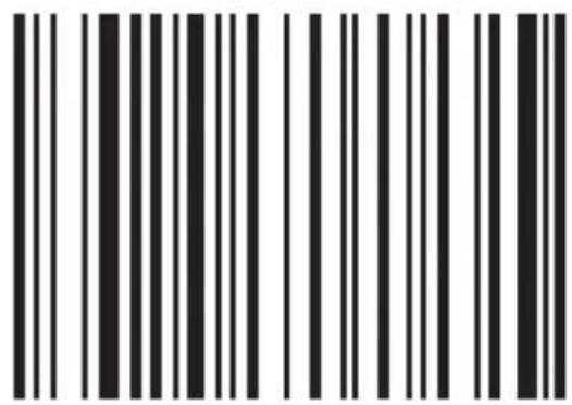 Black and white barcode image with vertical lines on both sides