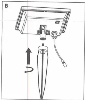 Technical diagram of a device with a vertical arrow indicating rotation and a labeled component (no text or symbols present)