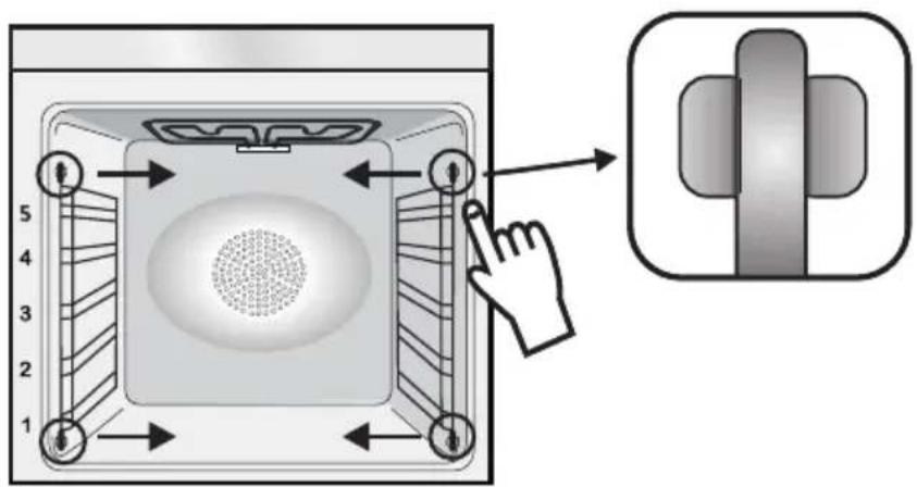 Diagram illustrating a device's internal structure with numbered components and directional arrows, including a magnified view of the component.