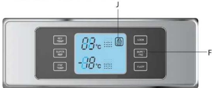 J 83°C -88°C J LOCK SUPPLY FRZ FUTY F