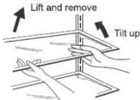 Lift and remove Tilt up