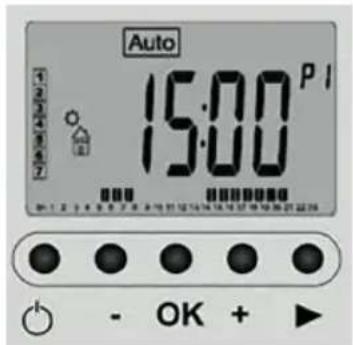 Auto 15:00 P I 1 2 3 4 5 6 7 9:12 13:14 15:16 17:18 19:20 21:23 - OK + ►
