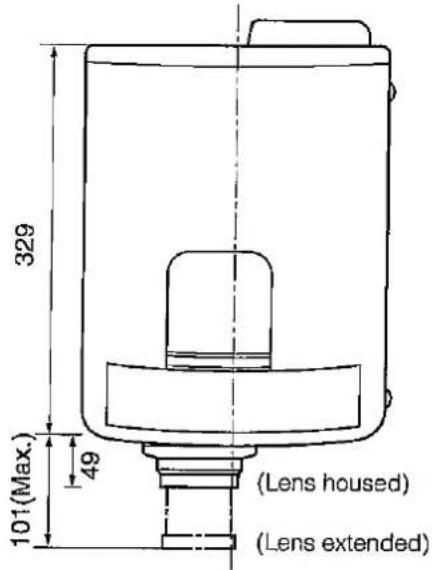 329 101(Max.) 49 (Lens housed) (Lens extended)