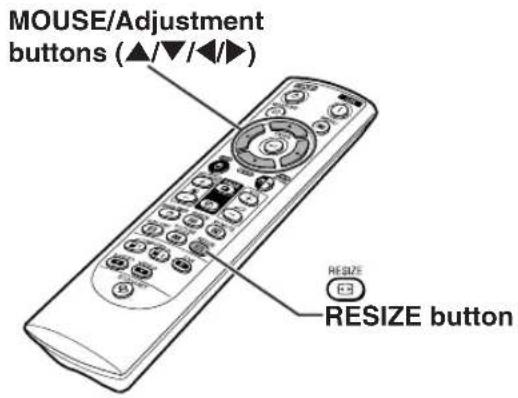 MOUSE/Adjustment buttons (▲/▼/◄/►) RESIZE RESIZE button