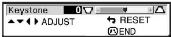 Keystone 0 ADJUST RESET END